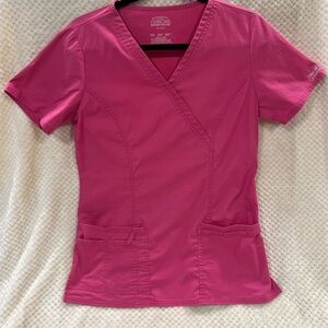 Cherokee Workwear V-neck Scrub Top Bright Pink Women’s